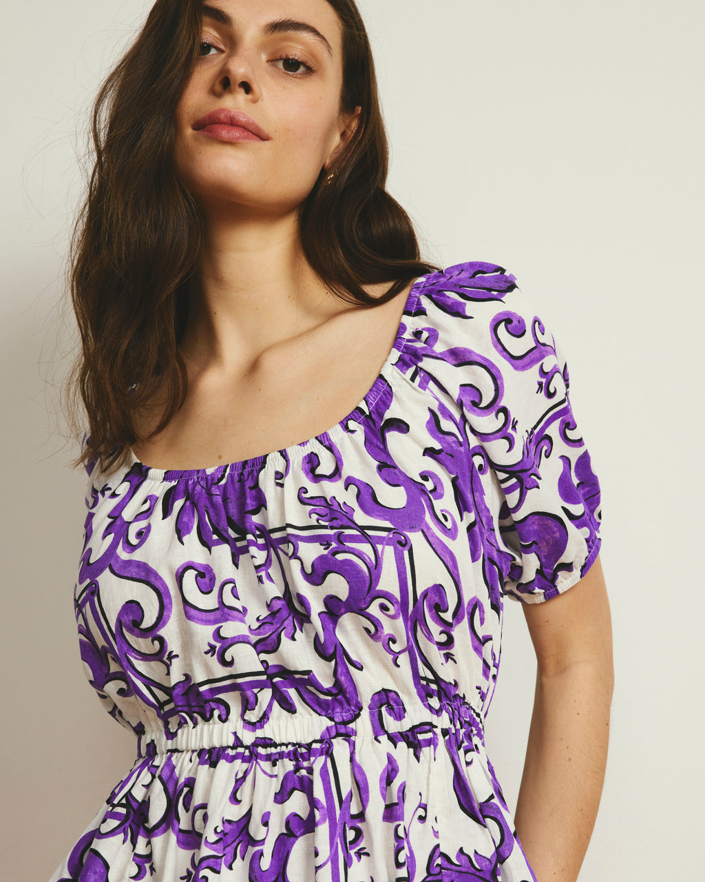 Andrea Peplum Linen Top
