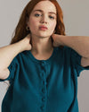 Soft Spun Short Sleeve Cardigan - Deep Teal | Plus Size & Straight Size Women's Fashion | Universal Standard