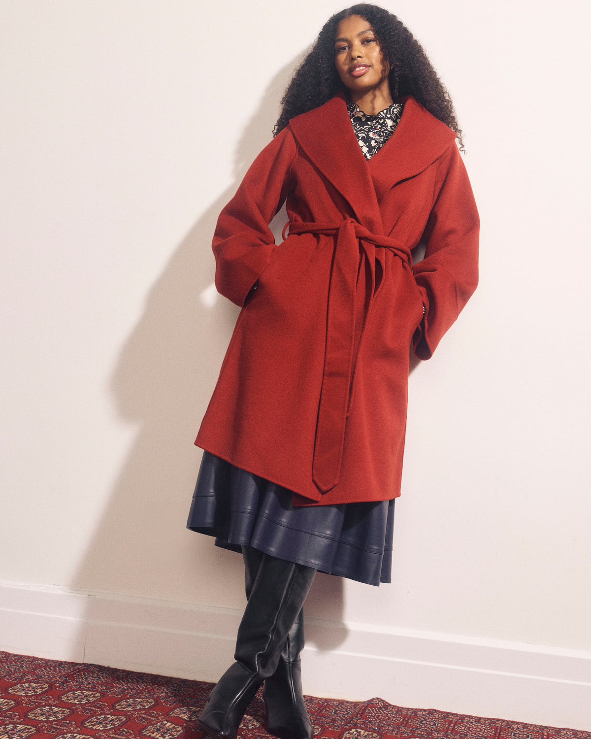 Asha Double Face Wool Blend Coat - Rustic Red | Plus Size & Straight Size Women's Fashion | Universal Standard