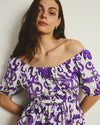 Andrea Peplum Linen Top - Purple Majolica Print | Plus Size & Straight Size Women's Fashion | Universal Standard