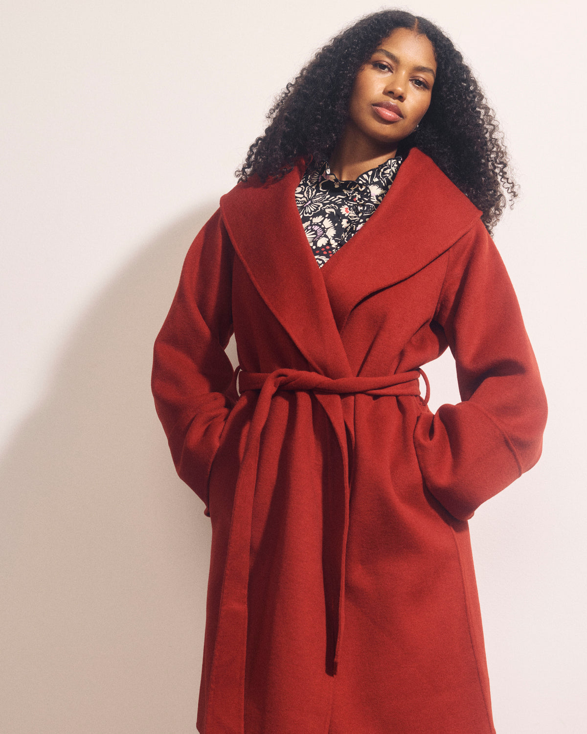Asha Double Face Wool Blend Coat - Rustic Red | Plus Size & Straight Size Women's Fashion | Universal Standard