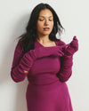 Savvy Fine Rib Asymmetric Sweater - Rothko Purple