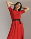 Serena Boatneck Divine Jersey Dress - Lipstick | Plus Size & Straight Size Women's Fashion | Universal Standard