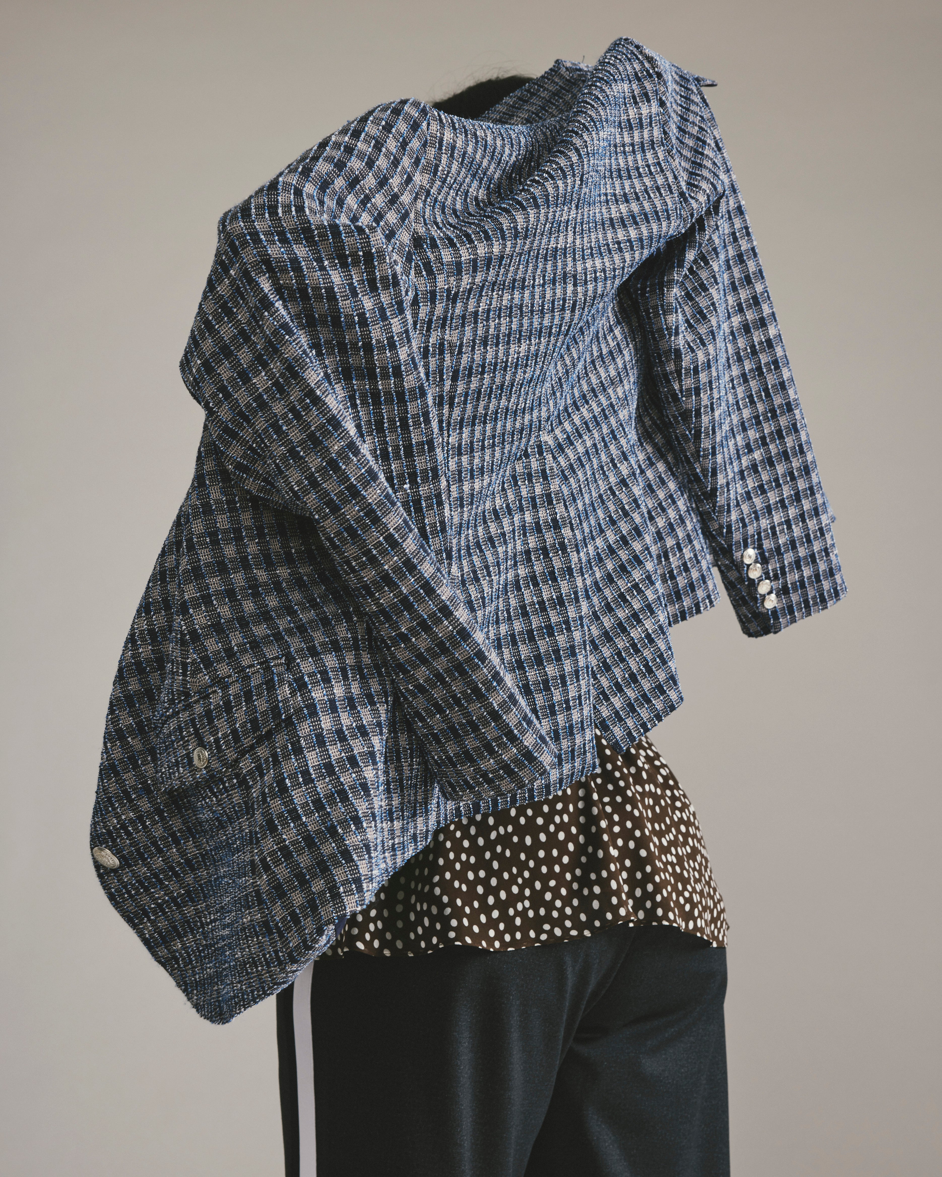 riu Plaid tweed knit jacket ツイード ジャケット Heritage Eyelash Tweed Knit Jacket - True Fit