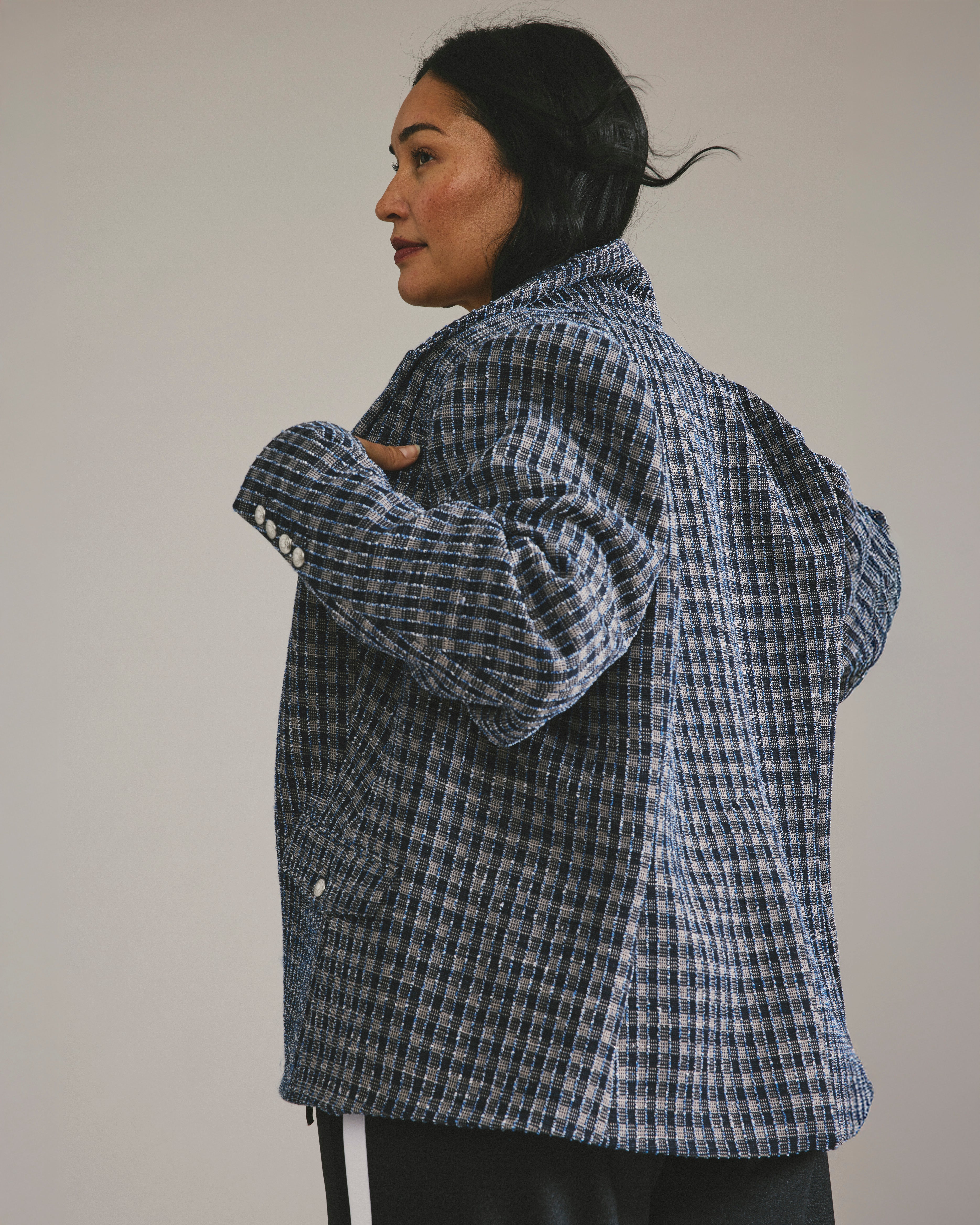 riu Plaid tweed knit jacket ツイード ジャケット Tweed check jacket – BUNNY APARTMENT