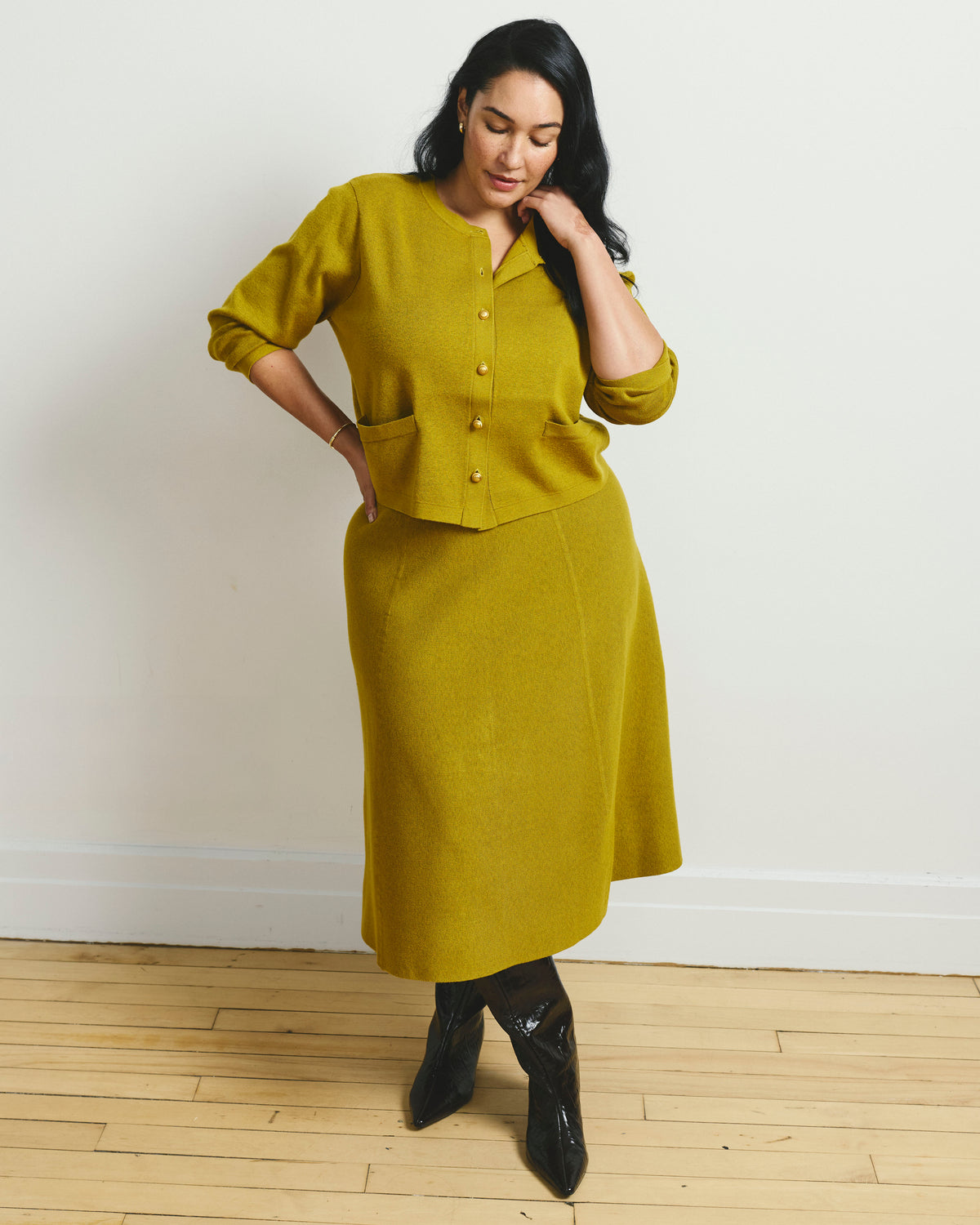 Leonora Sweater Skirt - Martini Olive