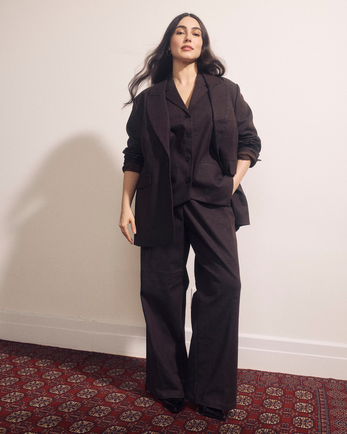 Percy Denim Look Blazer - Espresso | Plus Size & Straight Size Women's Fashion | Universal Standard