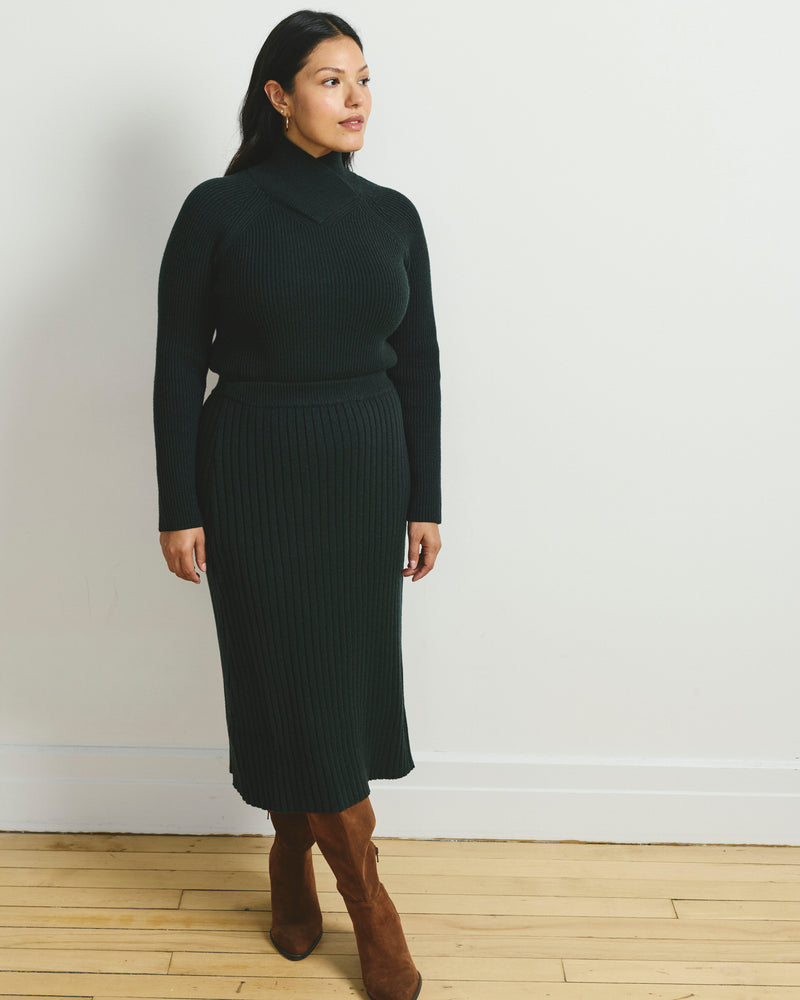 Arly Wrap Neck Sweater - Green Gemstone