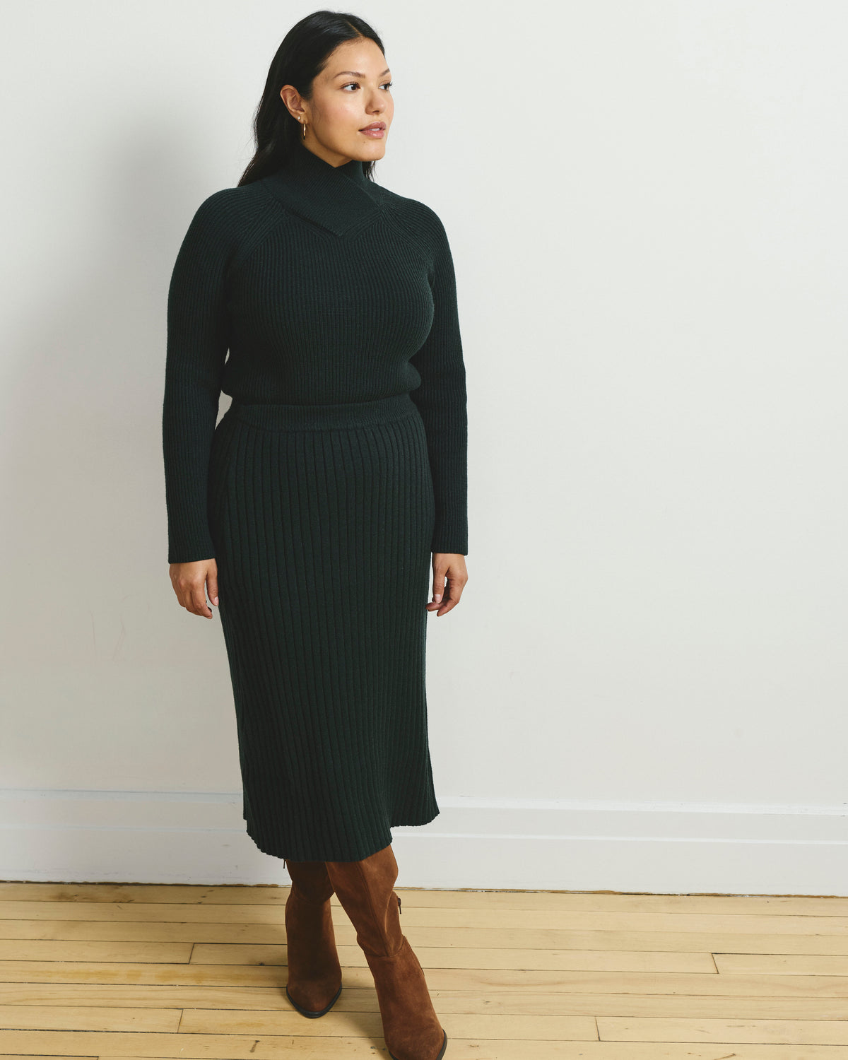 Risa Sweater Skirt - Green Gemstone