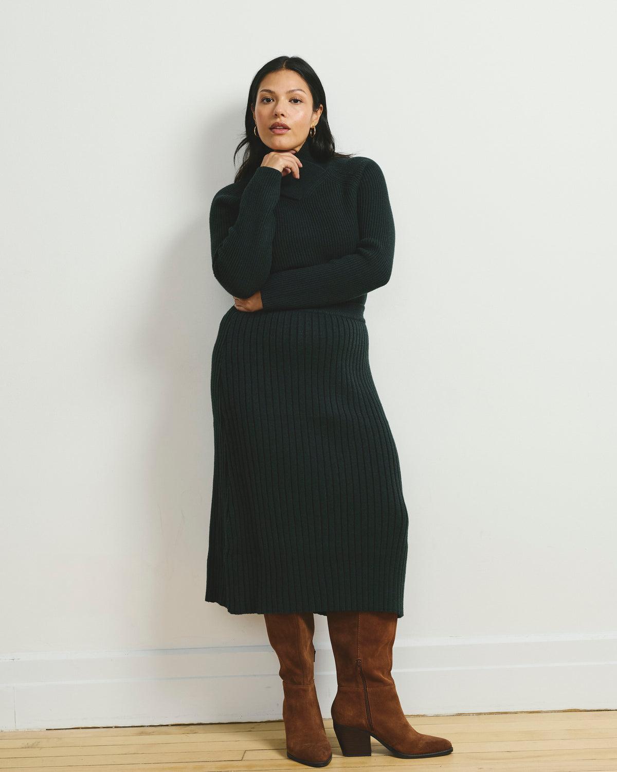 Risa Sweater Skirt - Green Gemstone