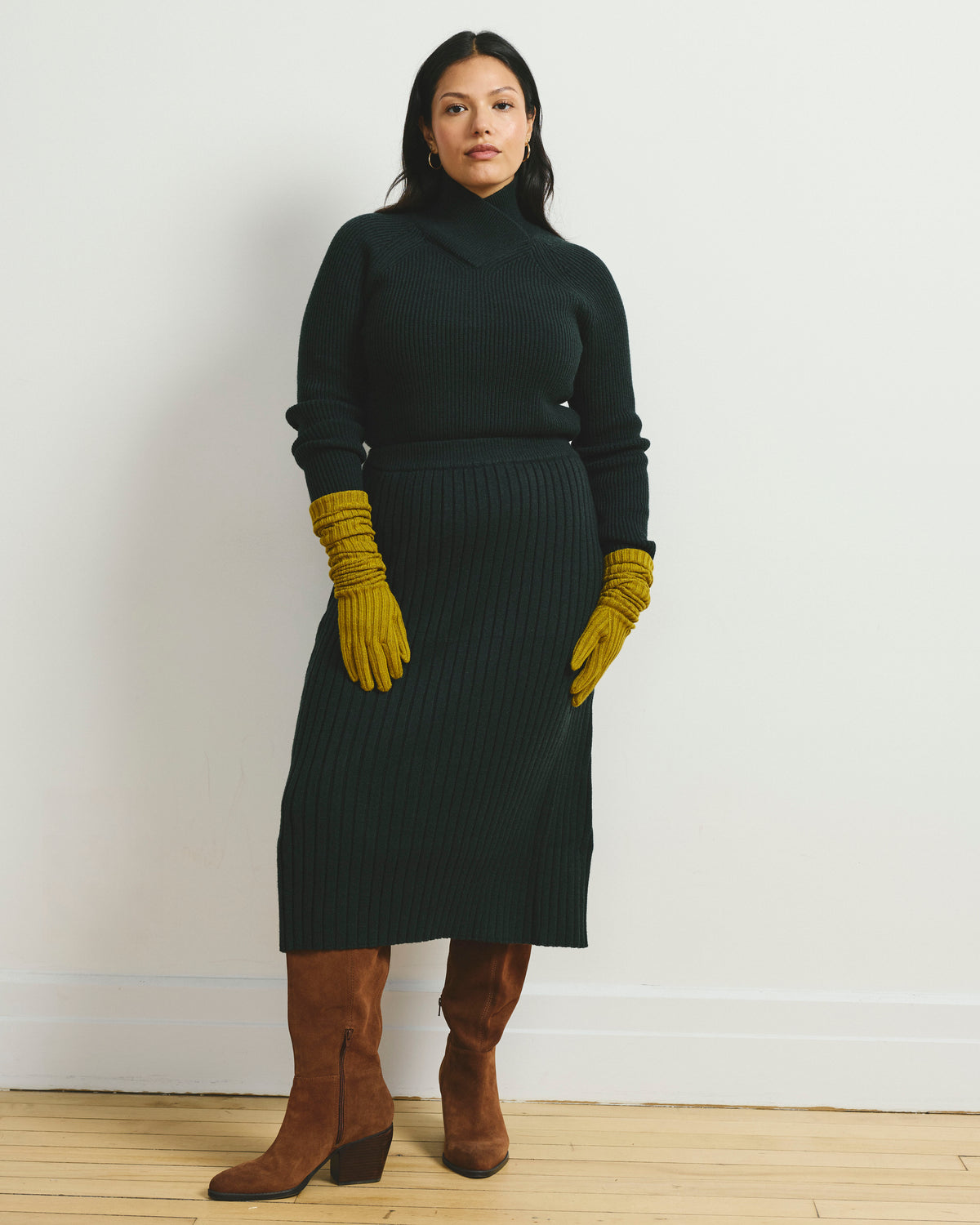 Risa Sweater Skirt - Green Gemstone