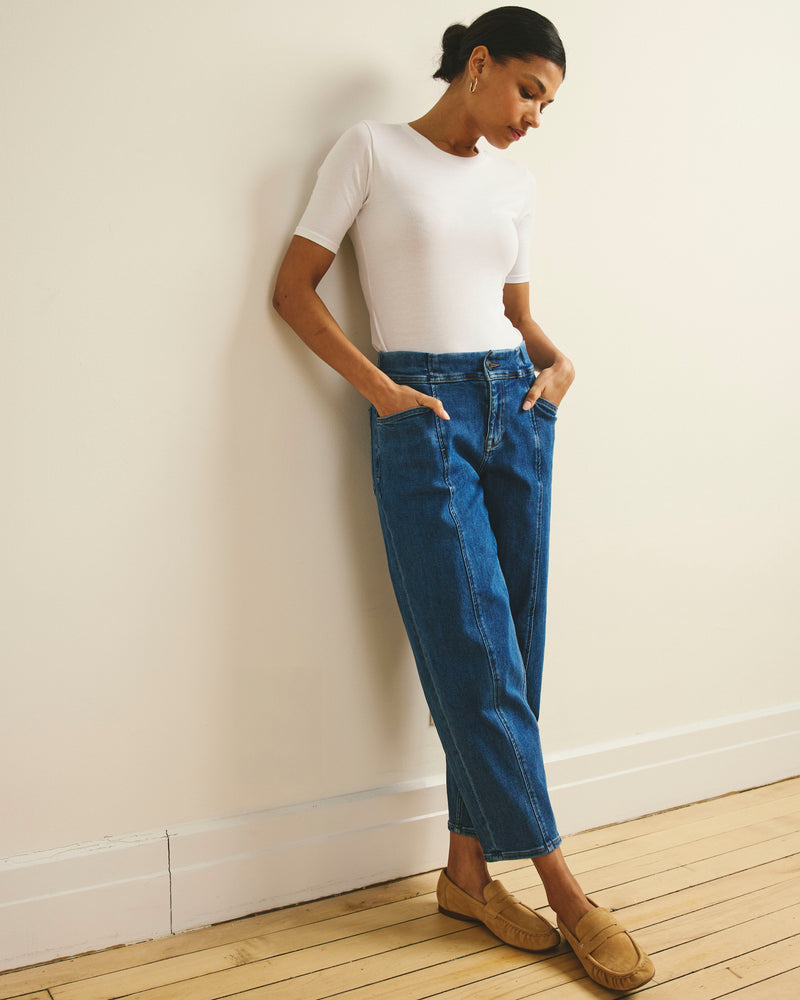 Maia Stovepipe Sleeve Tee - White | Plus Size & Straight Size Women's Fashion | Universal Standard