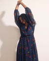 Karina V-Neck Chiffon Dress - After Dark Print