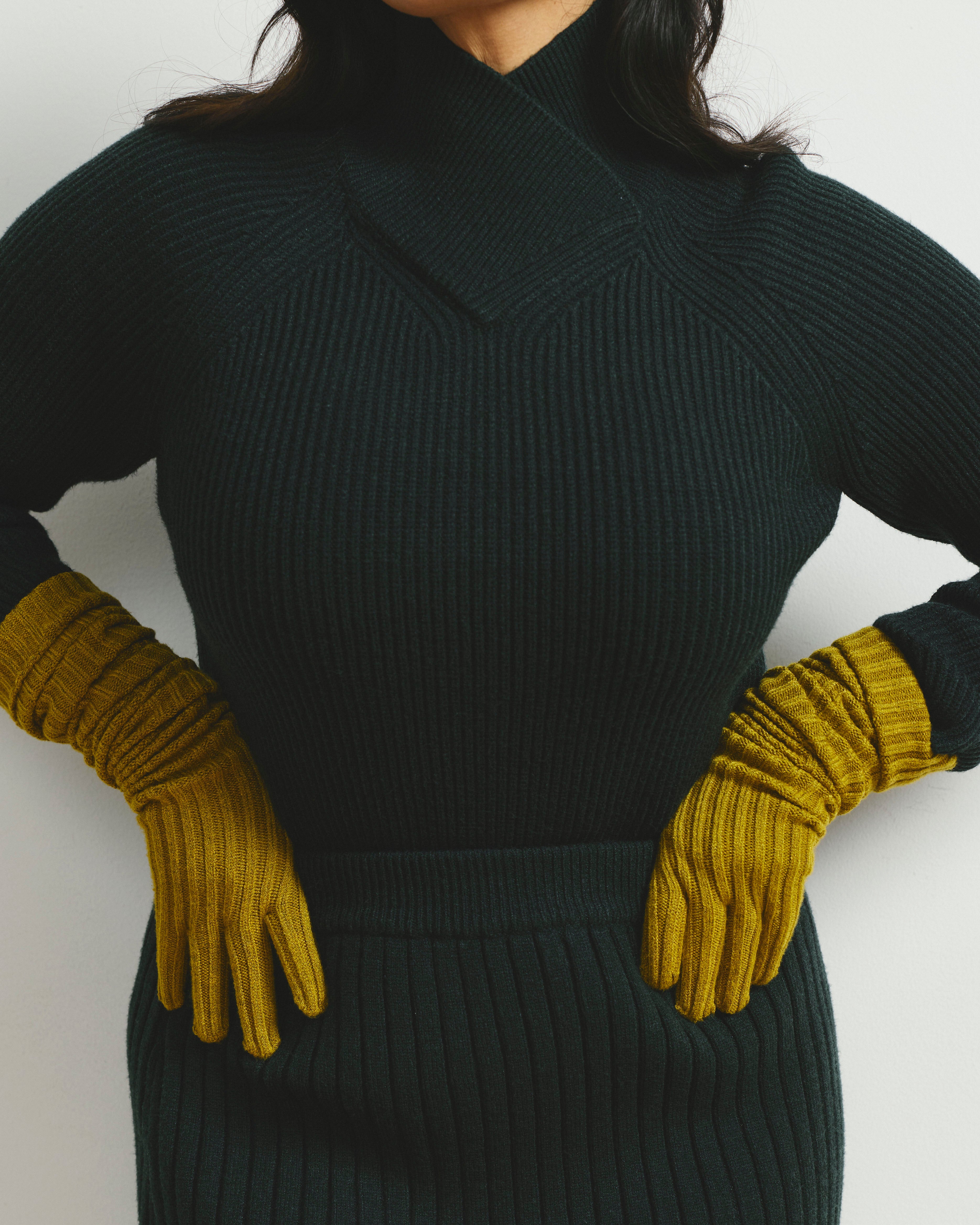 Arly Wrap Neck Sweater - Green Gemstone