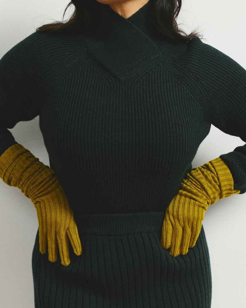 Arly Wrap Neck Sweater - Green Gemstone