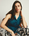 Adelaide Embroidered Sleeveless Linen Shirt - Ink Blue | Plus Size & Straight Size Women's Fashion | Universal Standard