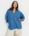 Button Back Tencel Chambray Shirt - Cove Blue | Plus Size & Straight Size Women's Fashion | Universal Standard