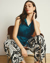 Adelaide Embroidered Sleeveless Linen Shirt - Ink Blue | Plus Size & Straight Size Women's Fashion | Universal Standard