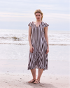 Victoria Linen Blend Dress - Peppercorn Stripe | Plus Size & Straight Size Women's Fashion | Universal Standard