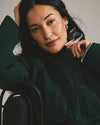Safiya Cable Knit Sweater - Forest Green