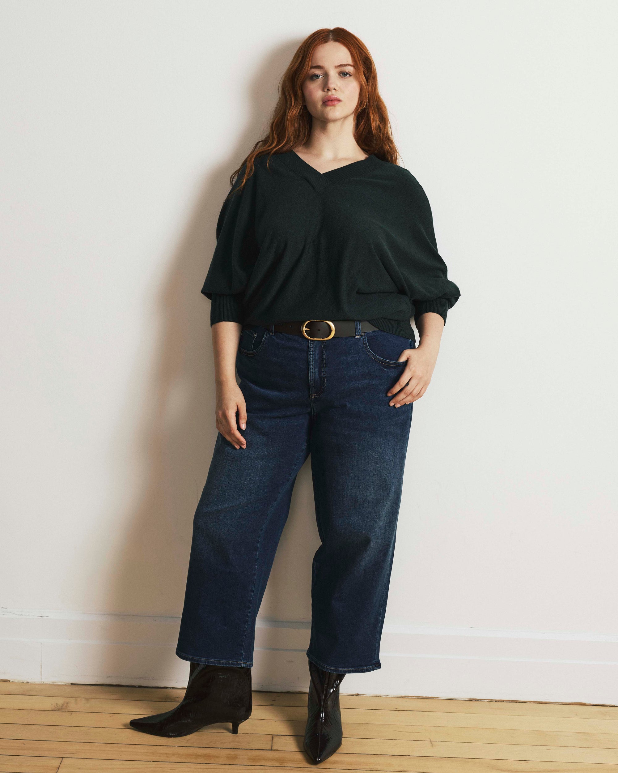 Savvy Fine Knit Sweater Blouse - Green Gemstone | Plus Size & Straight Size Women's Fashion | Universal Standard