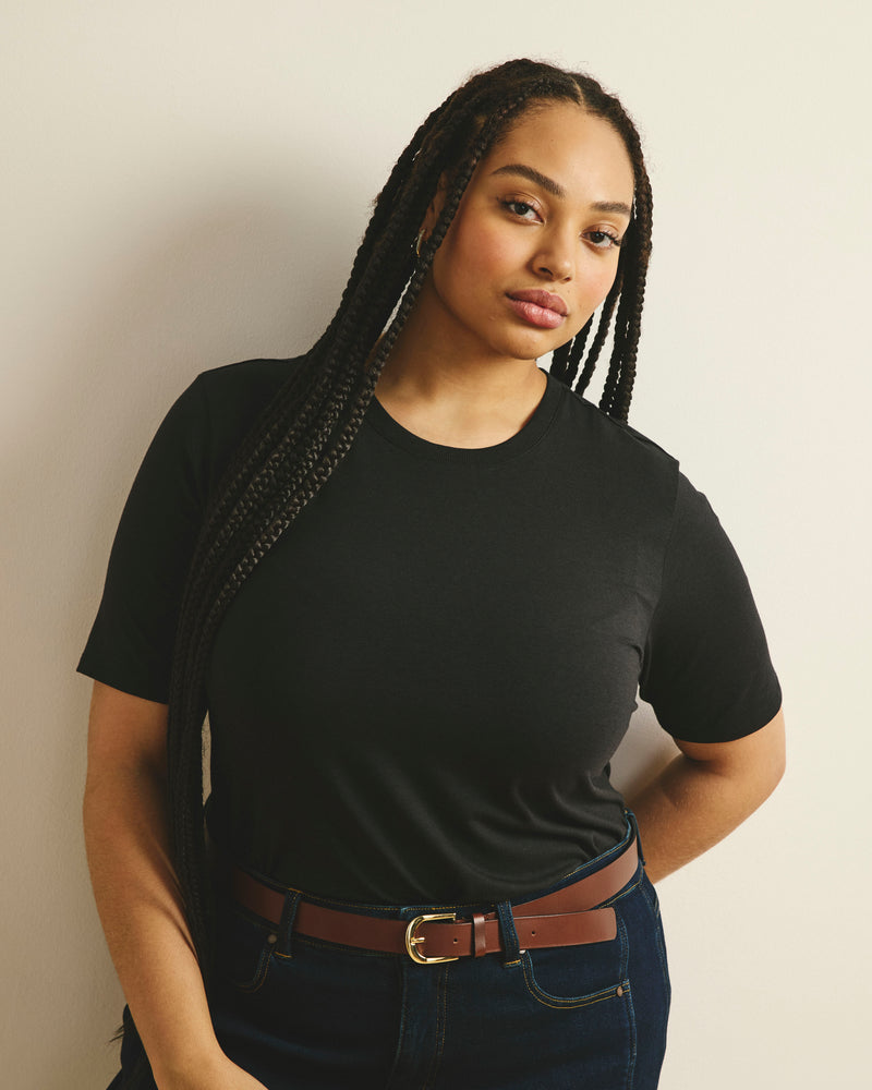 Maia Stovepipe Sleeve Tee - Black | Plus Size & Straight Size Women's Fashion | Universal Standard