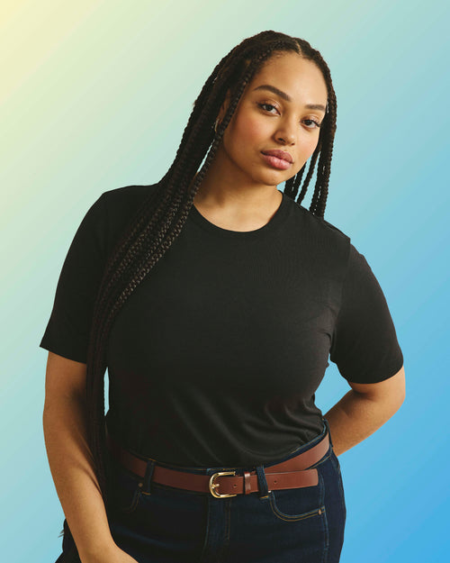 Maia Stovepipe Sleeve Tee - Black | Plus Size & Straight Size Women's Fashion | Universal Standard