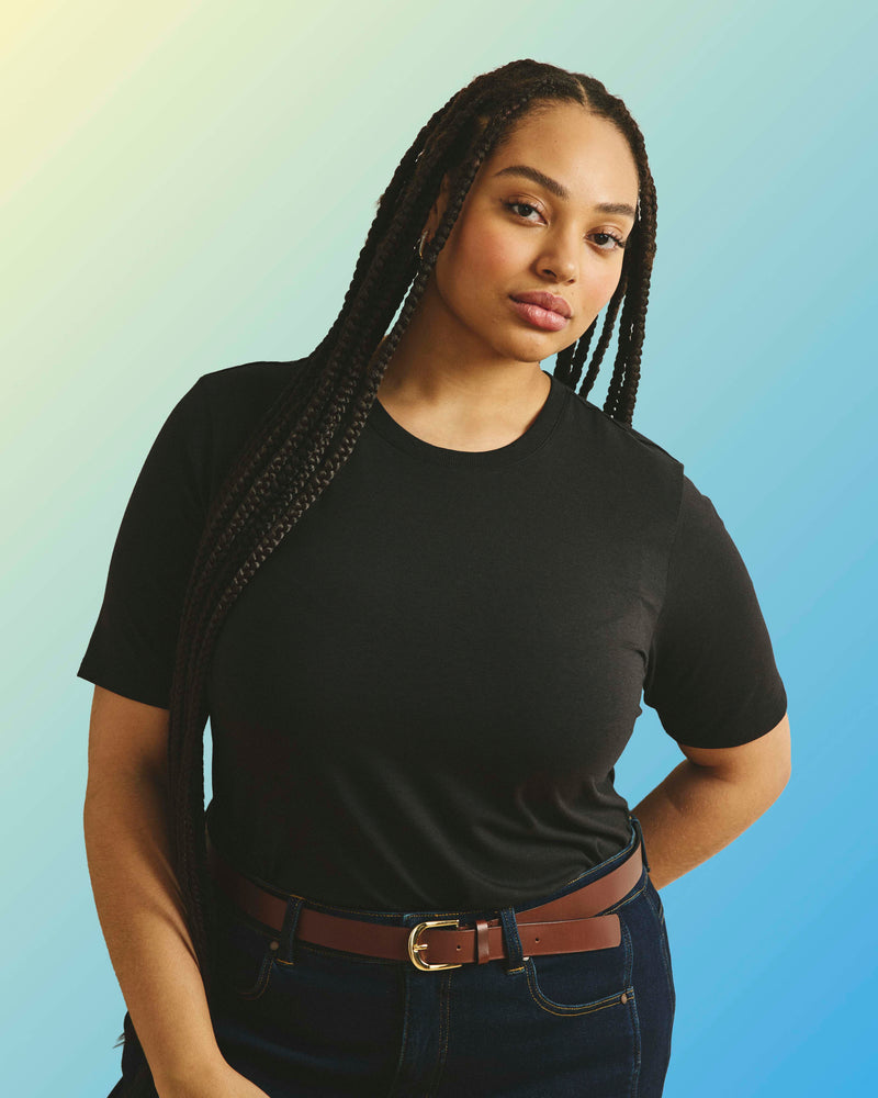 Maia Stovepipe Sleeve Tee - Black | Plus Size & Straight Size Women's Fashion | Universal Standard