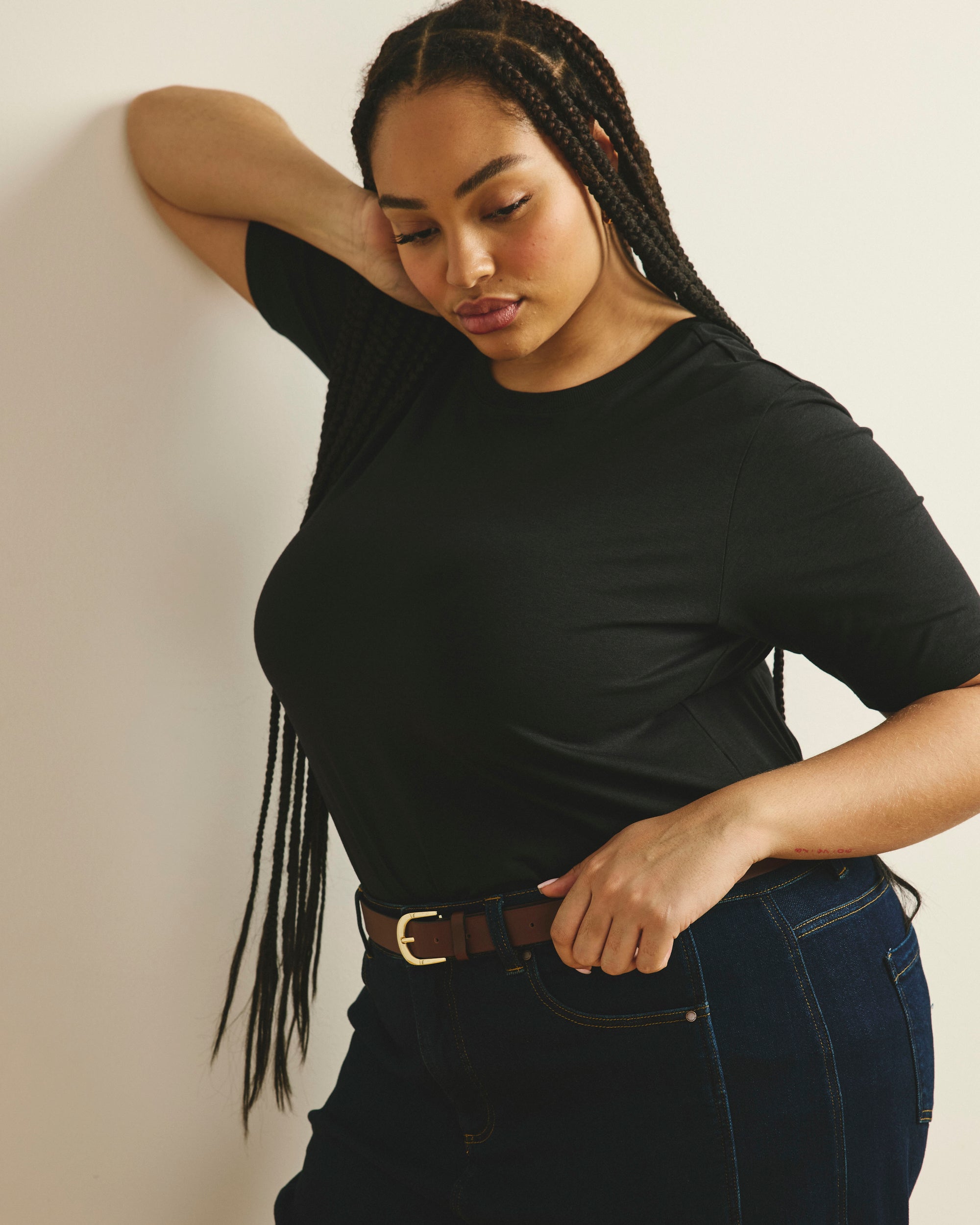 Maia Stovepipe Sleeve Tee - Black | Plus Size & Straight Size Women's Fashion | Universal Standard