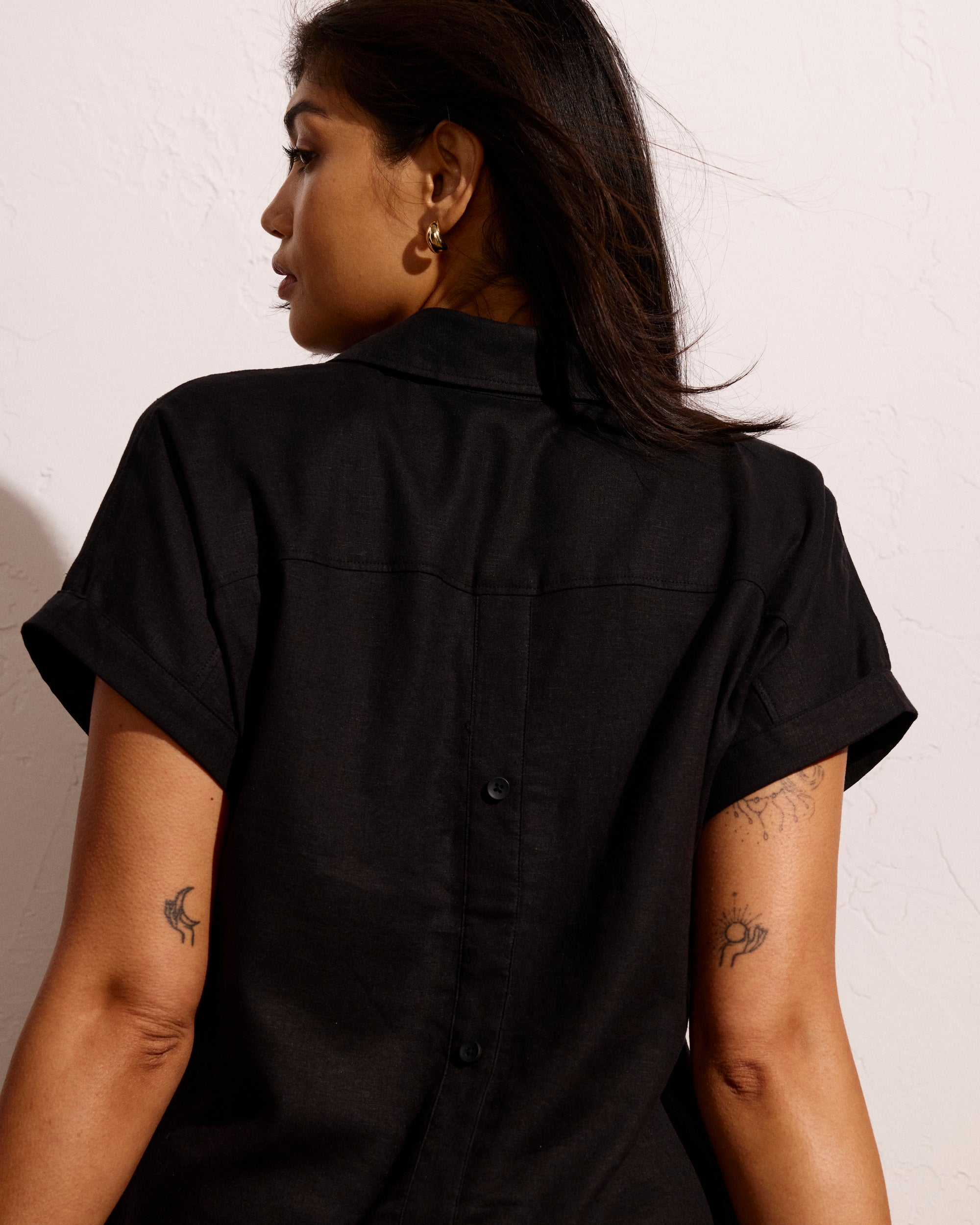 Sunshine Linen Polo Dress - Black | Plus Size & Straight Size Women's Fashion | Universal Standard