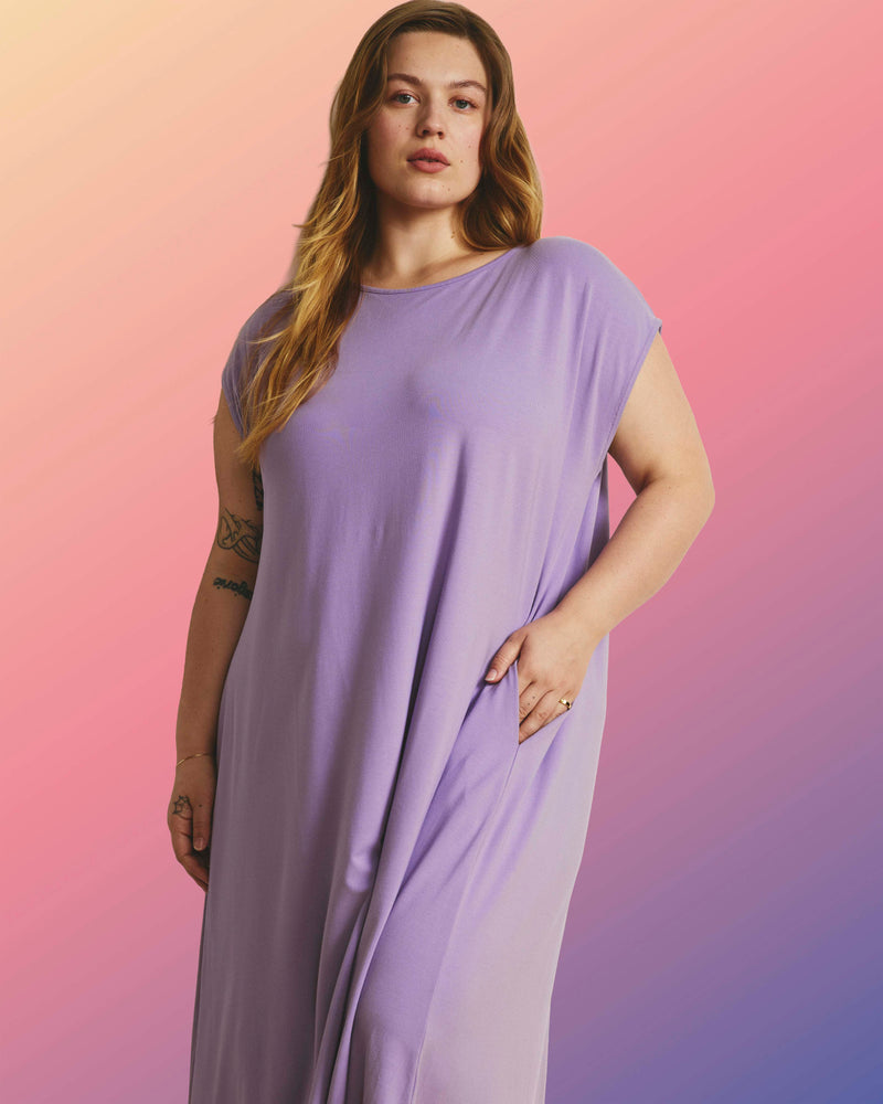 Capri Divine Jersey Flared Dress - Spring Iris