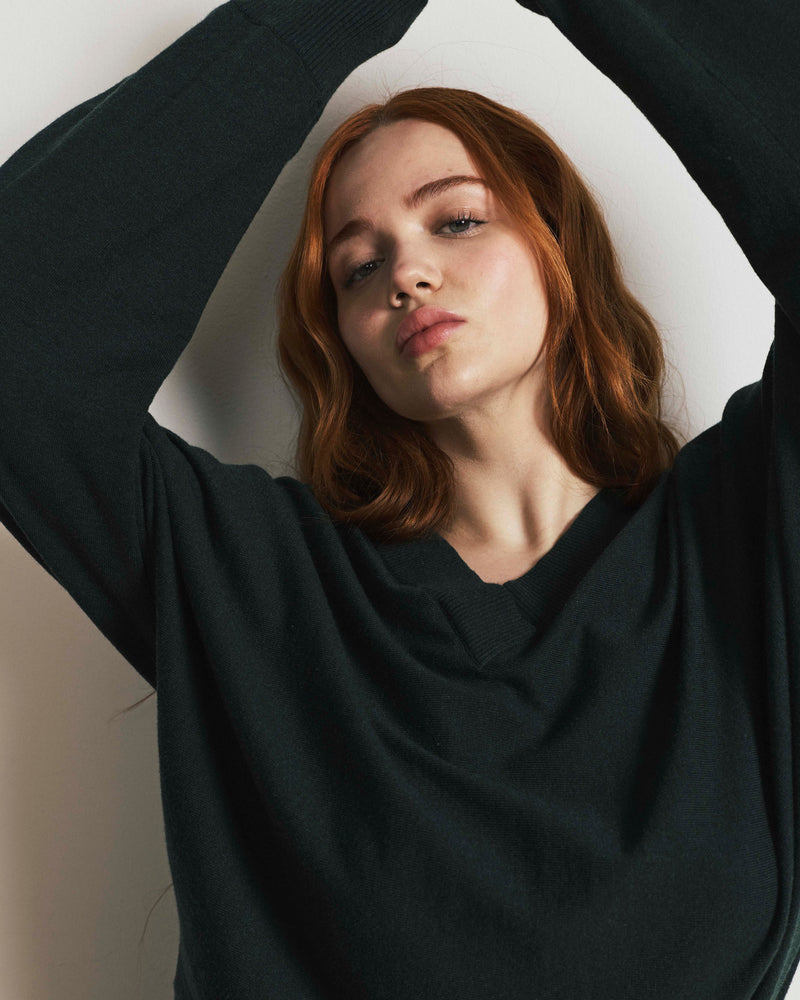 Savvy Fine Knit Sweater Blouse - Green Gemstone | Plus Size & Straight Size Women's Fashion | Universal Standard