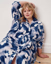 Paros Drawstring Linen Blend Shirtdress - Blue Pressed Flower Print | Plus Size & Straight Size Women's Fashion | Universal Standard