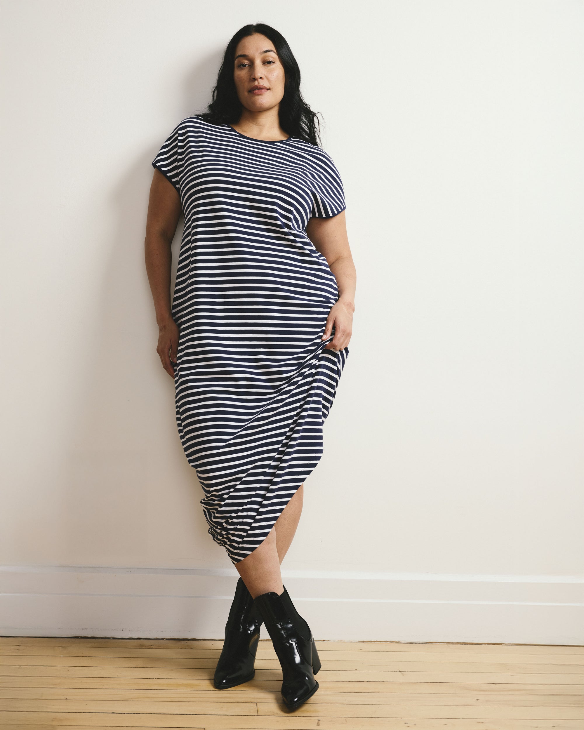 Iconic Geneva Dress - Navy/White Stripe