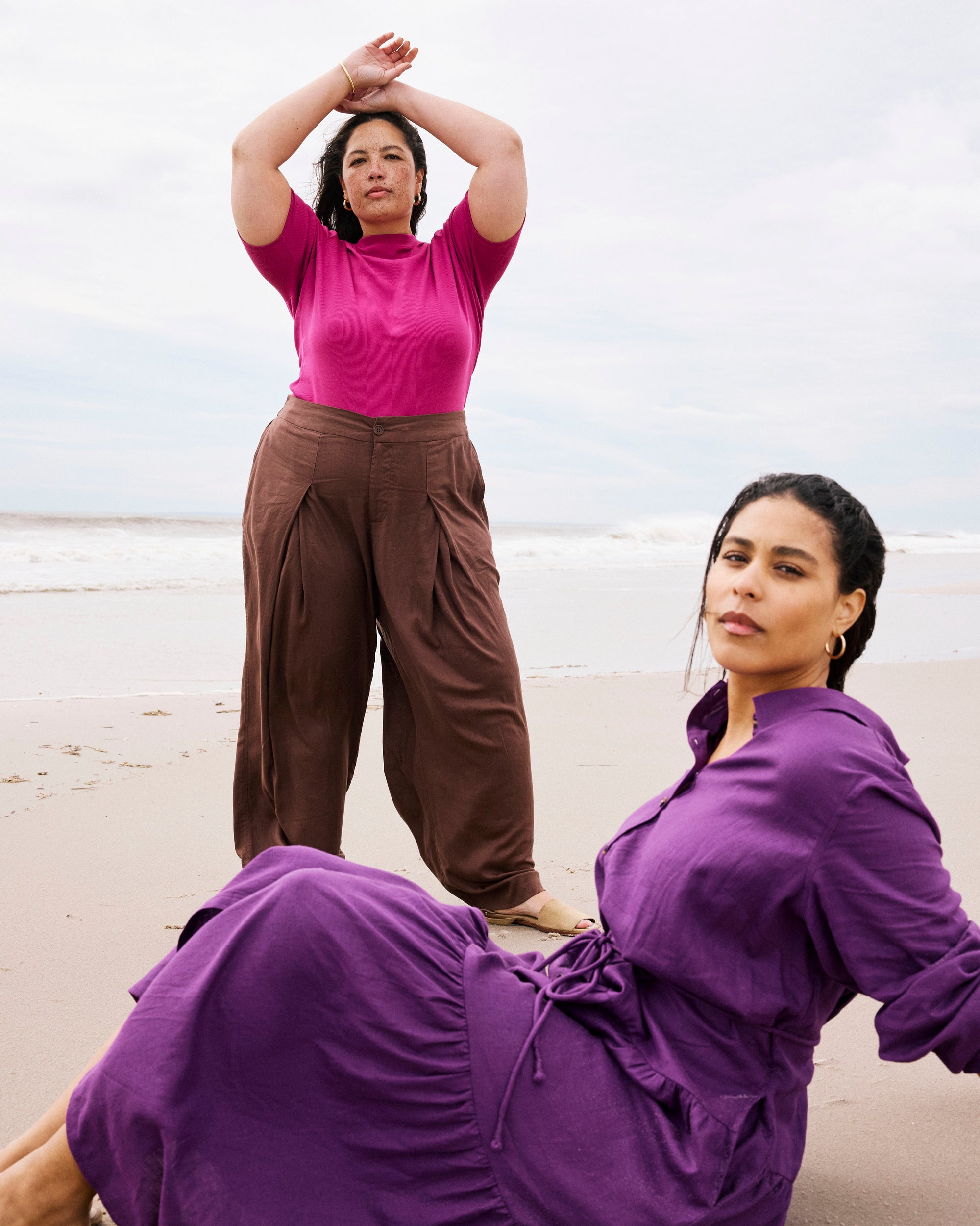 Marley Wide Leg Linen Blend Pants - Peppercorn | Plus Size & Straight Size Women's Fashion | Universal Standard