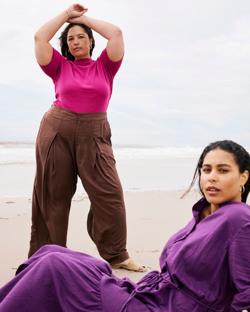 Marley Wide Leg Linen Pants - Peppercorn | Plus Size & Straight Size Women's Fashion | Universal Standard