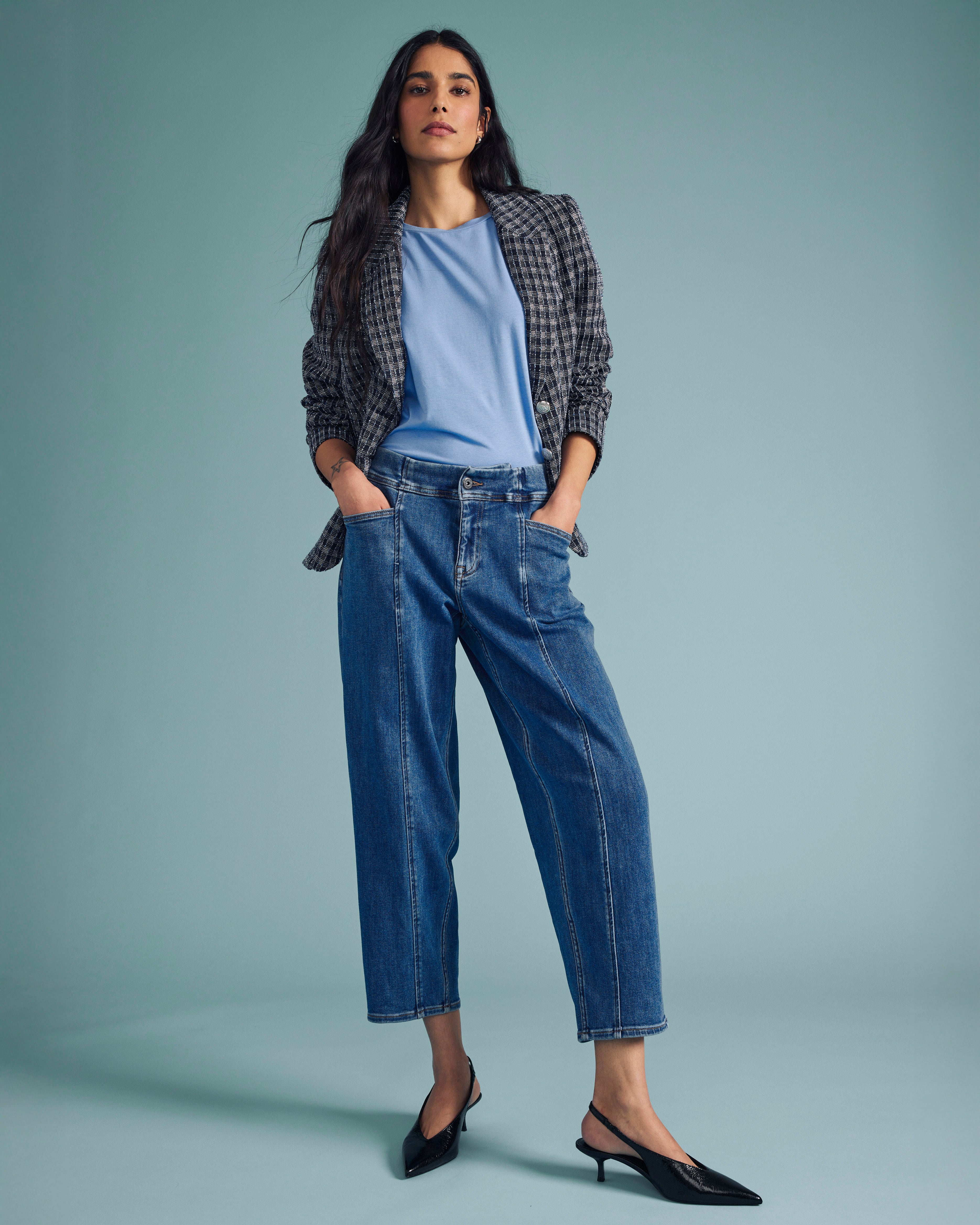 Keira Barrel Leg Jeans - Shallow Bay Blue – Universal Standard