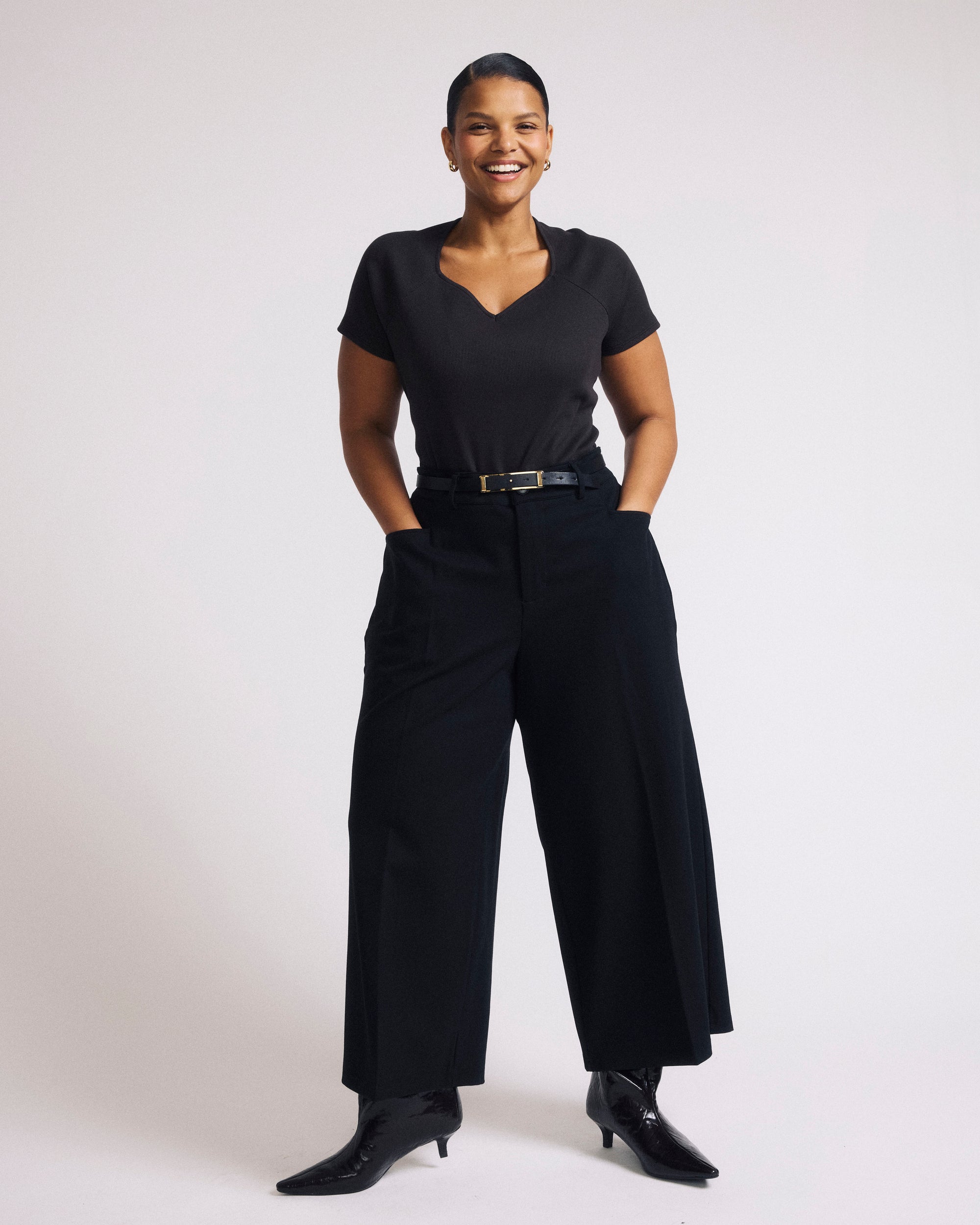 Carey Ribbed Sweetheart Tee - Espresso | Plus Size & Straight Size Women's Fashion | Universal Standard