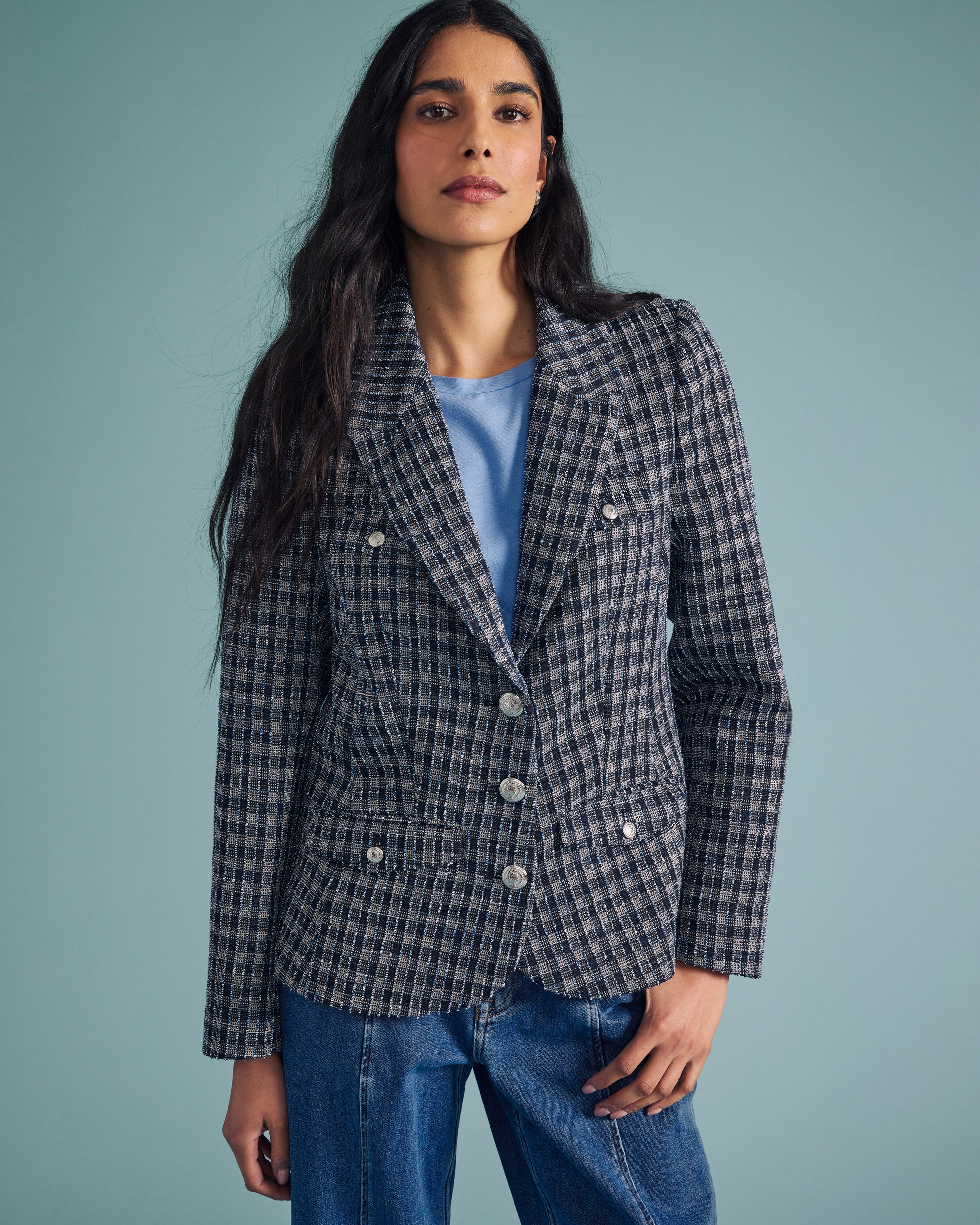 4 Pocket Ponte Blazer - French Tweed