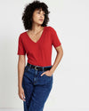 Double V Tee - Ruby Red | Plus Size & Straight Size Women's Fashion | Universal Standard