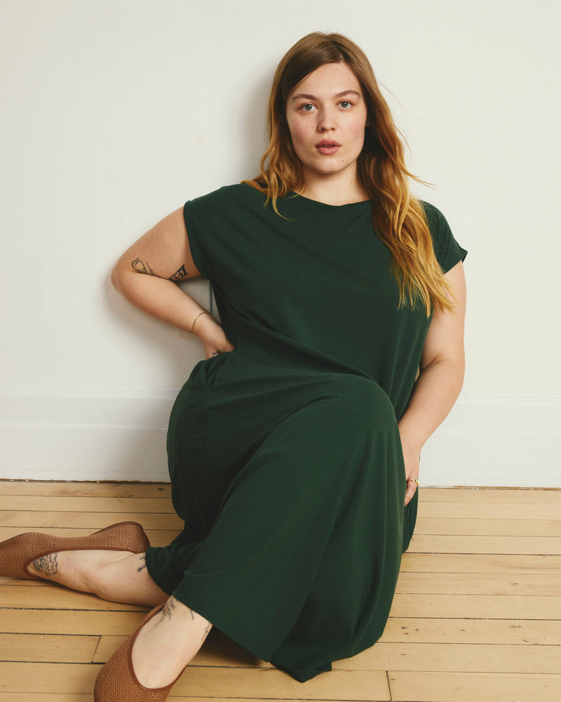 Capri Divine Jersey Flared Dress - Conifer | Plus Size & Straight Size Women's Fashion | Universal Standard