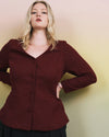 Statement Tailored Ponte Top - Deep Red Tweed | Plus Size & Straight Size Women's Fashion | Universal Standard