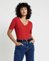 Double V Tee - Ruby Red | Plus Size & Straight Size Women's Fashion | Universal Standard