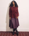 Hermione Flowy Hem Chiffon Blouse - Deep Red