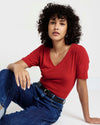 Double V Tee - Ruby Red | Plus Size & Straight Size Women's Fashion | Universal Standard