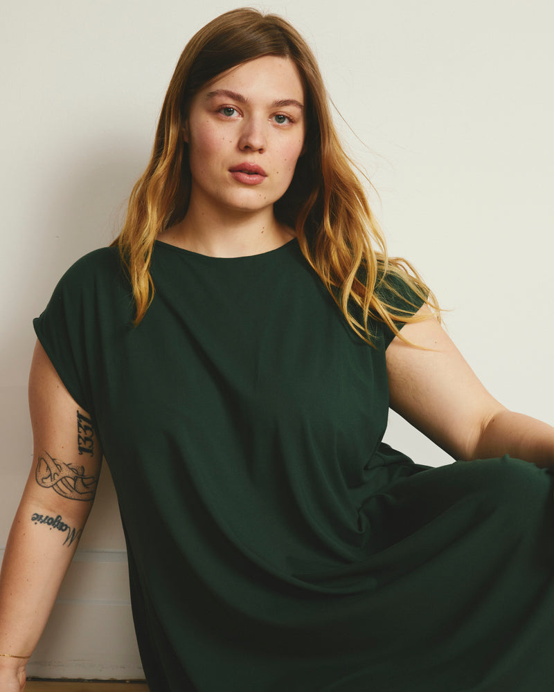 Capri Divine Jersey Flared Dress - Conifer | Plus Size & Straight Size Women's Fashion | Universal Standard