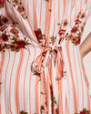Sunset Linen Flounce Dress - Wild Flower Bouquet Print on Stripes | Plus Size & Straight Size Women's Fashion | Universal Standard