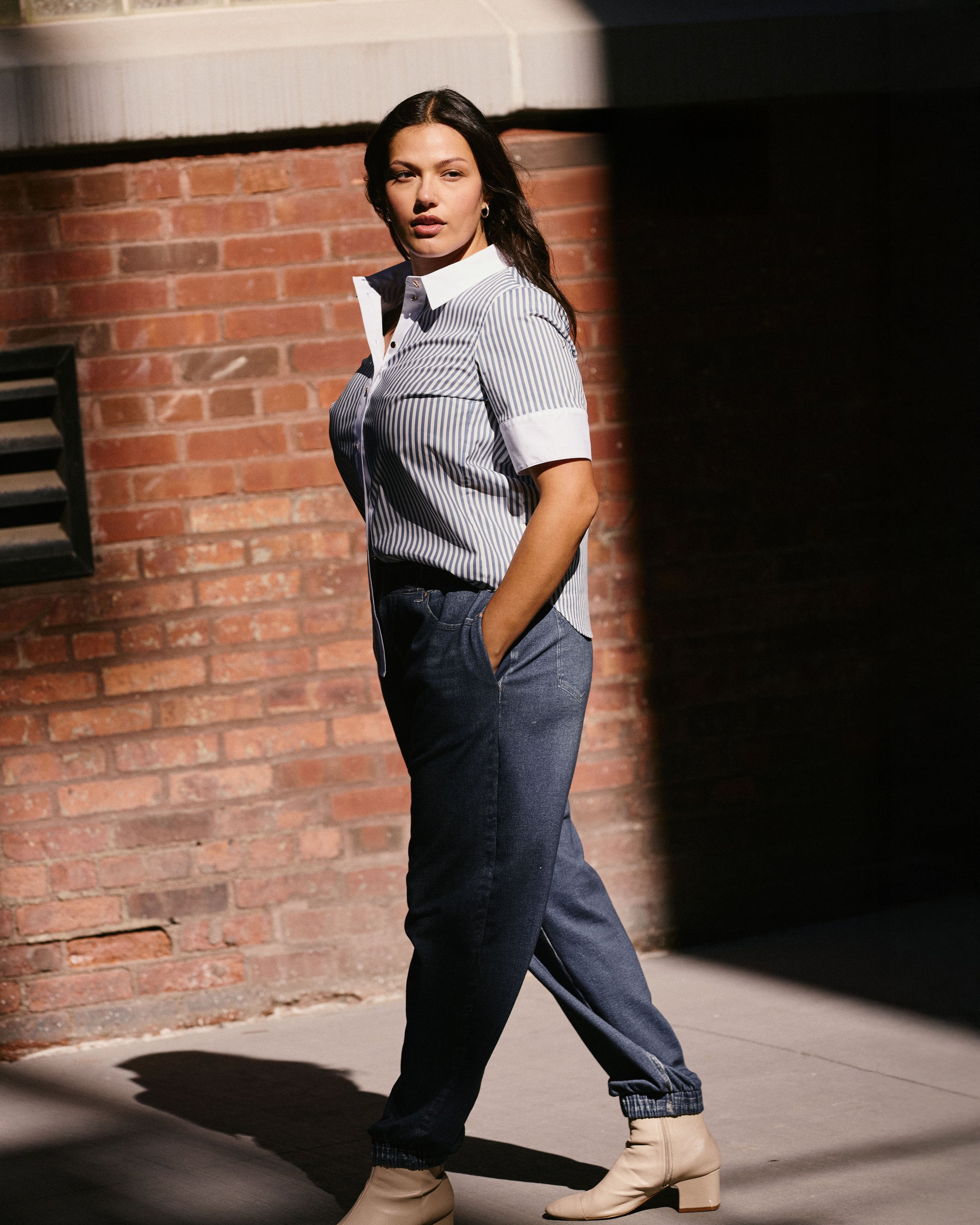 Sweatpant Jogger Jeans - Saddle Blue