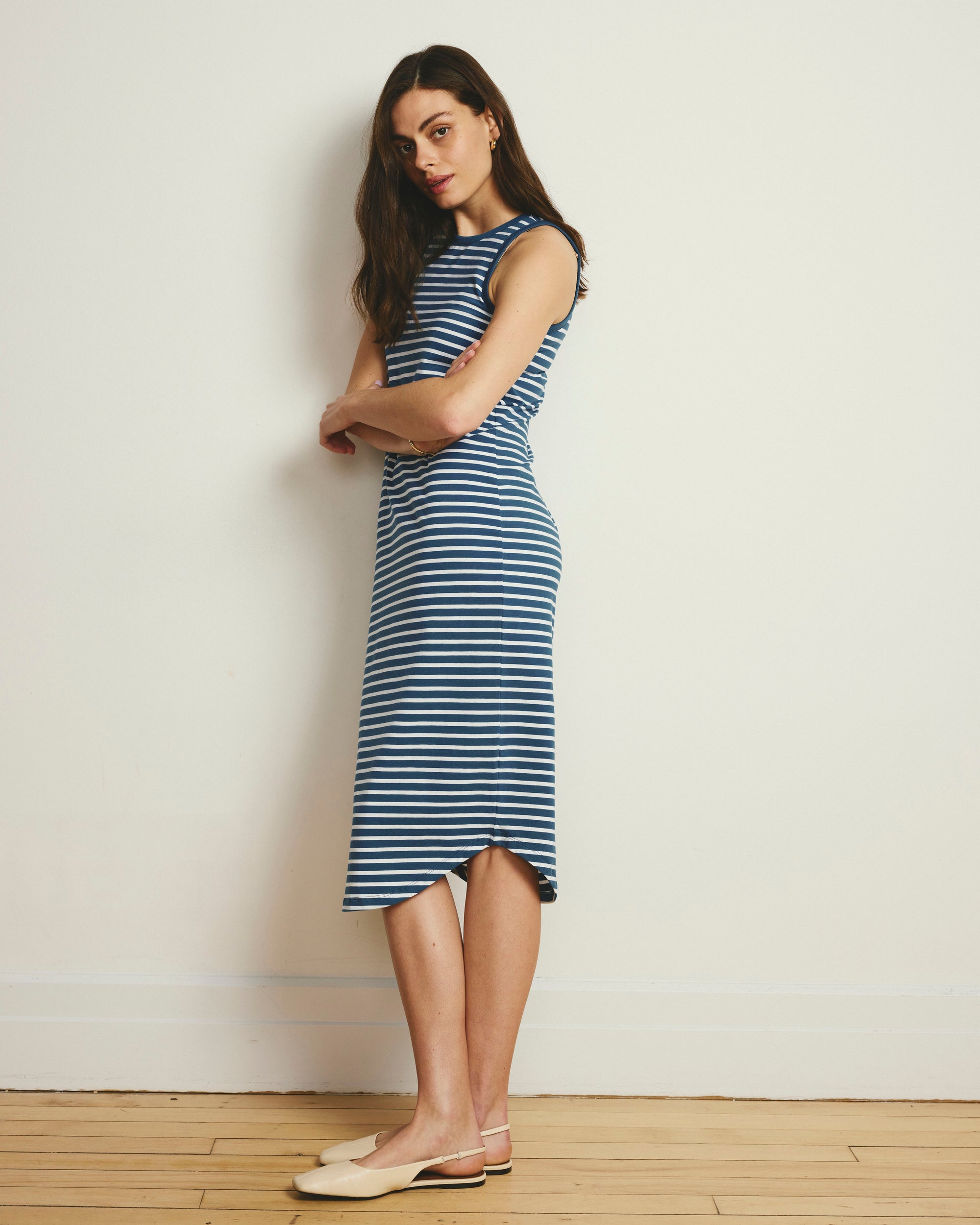 Universal Standard Women's Cal Tank Midi Dress - Blue