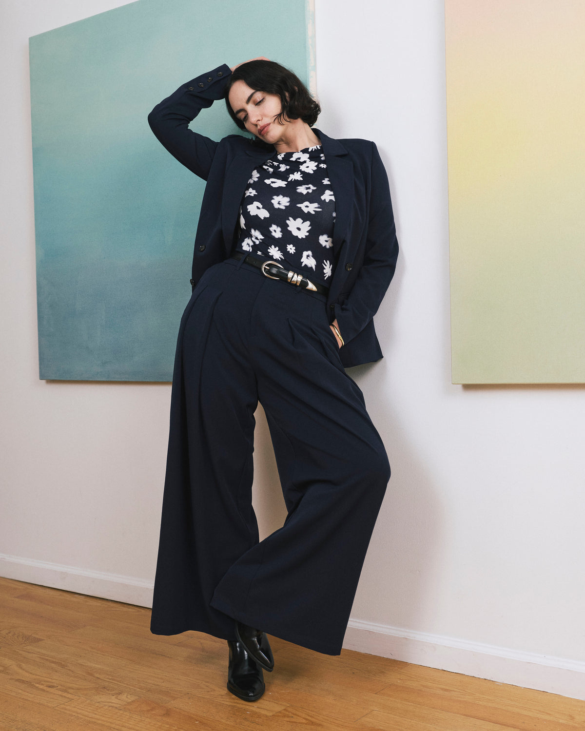 Louise Short Sleeve Liquid Jersey Top - Mystic Blossom | Plus Size & Straight Size Women's Fashion | Universal Standard
